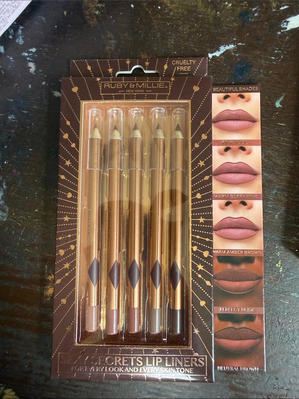 Ruby & Millie New York 5-Piece Lip Liner Set - Neutral Browns & Pinks